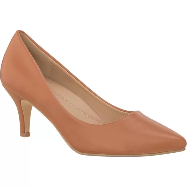 ILLUDE Classic Pointed Toe Pumps  Comfortable Low Stiletto Heel Pump Shoes  CherryCaramel Pu