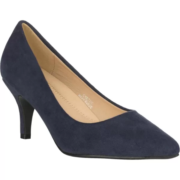ILLUDE Classic Pointed Toe Pumps  Comfortable Low Stiletto Heel Pump Shoes  CherryNavy Suede