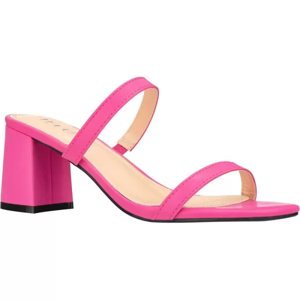 ILLUDE Womens Block Heel Double Band Square Toe Heeled Sandal Slip On Mule  LisaFlamingo Pu