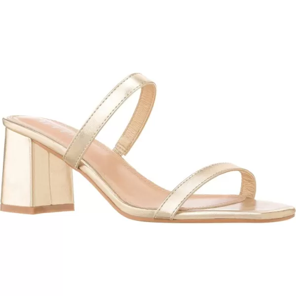 ILLUDE Womens Block Heel Double Band Square Toe Heeled Sandal Slip On Mule  LisaGold Pu
