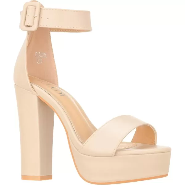 ILLUDE Womens High Heel Platform Sandals Ankle Strap Chunky Heel Sexy Party Heeled Sandals  DarlingNude Pu