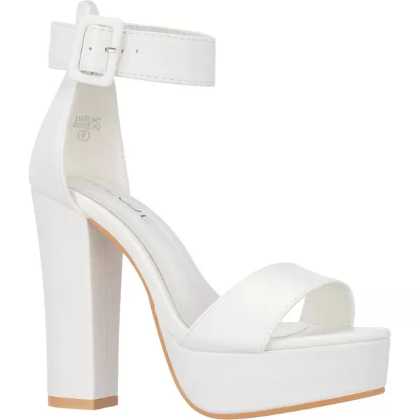 ILLUDE Womens High Heel Platform Sandals Ankle Strap Chunky Heel Sexy Party Heeled Sandals  DarlingWhite Pu
