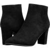 imageILLUDE Womens Fashion Ankle Boots Comfortable Chunky Block Heel Pointed Toe BootiesBlack Suede
