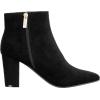 imageILLUDE Womens Fashion Ankle Boots Comfortable Chunky Block Heel Pointed Toe BootiesBlack Suede