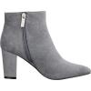 imageILLUDE Womens Fashion Ankle Boots Comfortable Chunky Block Heel Pointed Toe BootiesGrey Suede