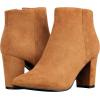 imageILLUDE Womens Fashion Ankle Boots Comfortable Chunky Block Heel Pointed Toe BootiesTan Suede