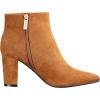 imageILLUDE Womens Fashion Ankle Boots Comfortable Chunky Block Heel Pointed Toe BootiesTan Suede