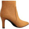 imageILLUDE Womens Fashion Ankle Boots Comfortable Pointed Toe Stiletto Bootie High Heels BootTan Suede