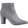 imageILLUDE Womens Fashion Ankle Boots Comfortable Chunky Block Heel Pointed Toe BootiesGrey Suede