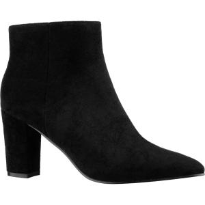 imageILLUDE Womens Fashion Ankle Boots Comfortable Chunky Block Heel Pointed Toe BootiesBlack Suede