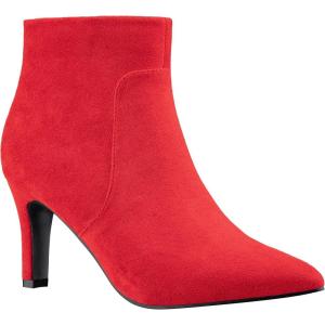 imageILLUDE Womens Fashion Ankle Boots Comfortable Pointed Toe Stiletto Bootie High Heels BootRed Suede