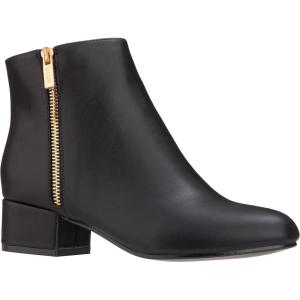 imageILLUDE Womens Low Heel Ankle Boot Casual Zip Up Booties Comfortable Everyday Round Toe BootieBlack Pu