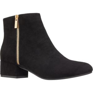 imageILLUDE Womens Low Heel Ankle Boot Casual Zip Up Booties Comfortable Everyday Round Toe BootieBlack Suede