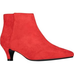 imageILLUDE Womens Fashion Ankle Boots Pointed Toe Ankle Booties Low Heel Short BootsRed Suede