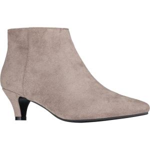 imageILLUDE Womens Fashion Ankle Boots Pointed Toe Ankle Booties Low Heel Short BootsTaupe Suede
