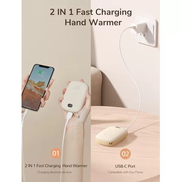 JISULIFE Hand Warmers Rechargeable Electric Reusable Hand WarmersPower Banks Pocket Warmers with LED Display Portable Hot Hands Hand Warmers for Outdoors Indoor Gifts for Men Women Mom Dad5400mAh