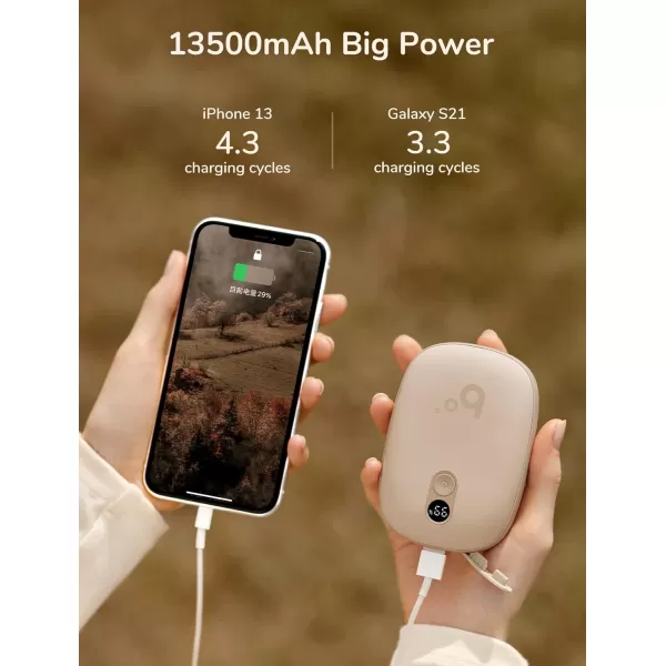 JISULIFE Hand Warmers Rechargeable Electric Reusable Hand WarmersPower Banks Pocket Warmers with LED Display Portable Hot Hands Hand Warmers for Outdoors Indoor Gifts for Men Women Mom Dad13500mAh
