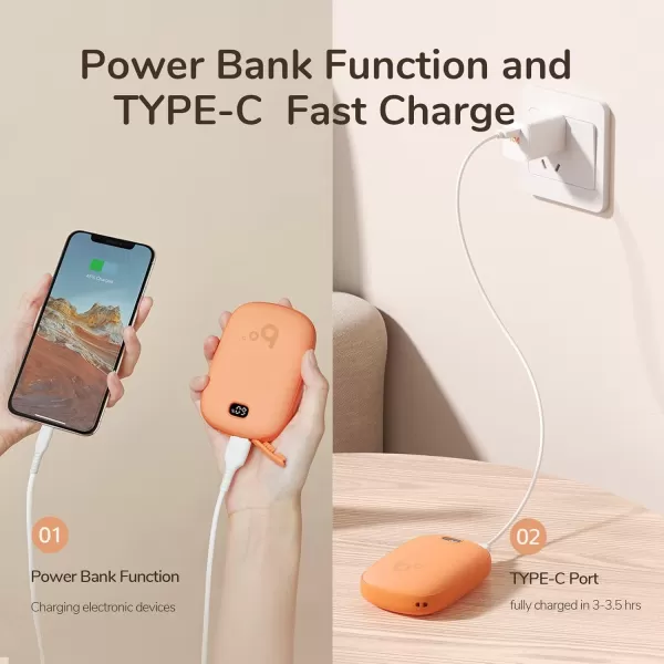 JISULIFE Hand Warmers Rechargeable Electric Reusable Hand WarmersPower Banks Pocket Warmers with LED Display Portable Hot Hands Hand Warmers for Outdoors Indoor Gifts for Men Women Mom Dad5400mAh