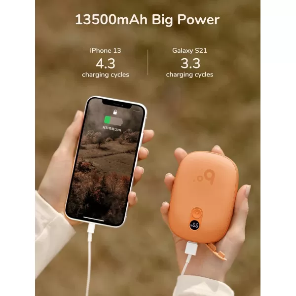JISULIFE Hand Warmers Rechargeable Electric Reusable Hand WarmersPower Banks Pocket Warmers with LED Display Portable Hot Hands Hand Warmers for Outdoors Indoor Gifts for Men Women Mom Dad13500mAh