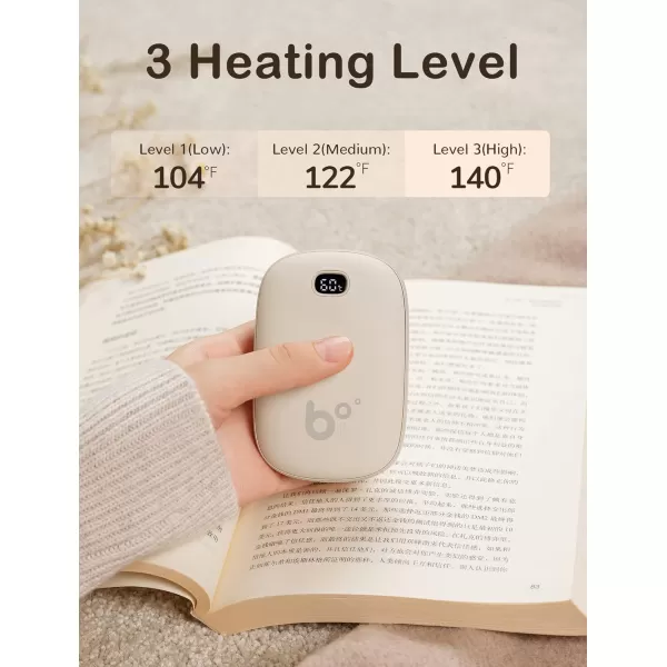 JISULIFE Hand Warmers Rechargeable Electric Reusable Hand WarmersPower Banks Pocket Warmers with LED Display Portable Hot Hands Hand Warmers for Outdoors Indoor Gifts for Men Women Mom Dad5400mAh