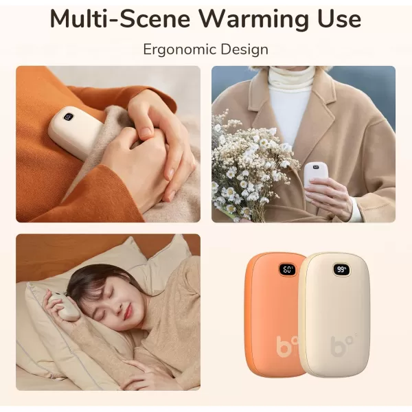 JISULIFE Hand Warmers Rechargeable with 9000mAh Backup Power Bank Electric Hand Heater Reusable Battery Operated Hand Warmer Winter for WomenMenCampingFishingHuntingWarm White