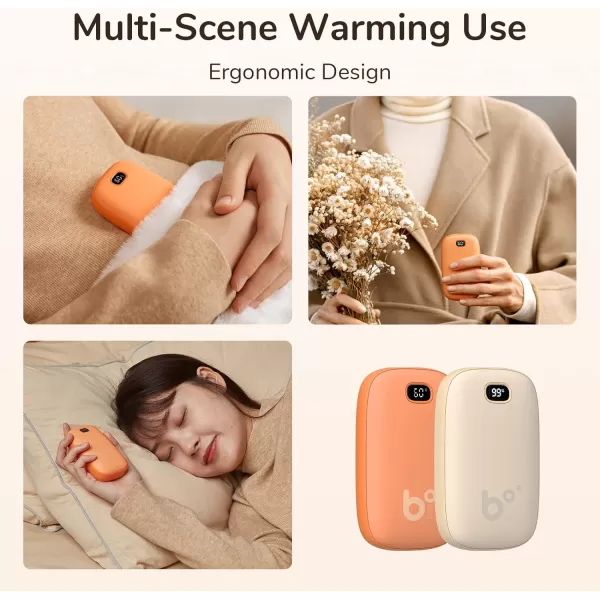 JISULIFE Hand Warmers Rechargeable with 9000mAh Backup Power Bank Electric Hand Heater Reusable Battery Operated Hand Warmer Winter for WomenMenCampingFishingHuntingWarm Orange