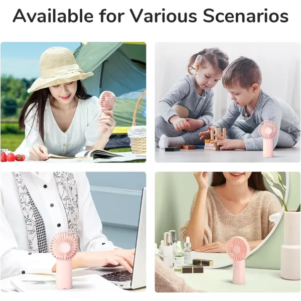 JISULIFE Handheld Fan 4000mAh Small Portable Fan Personal USB Rechargeable Pocket Fan 416H Working Time Battery Operated Hand Fan with 3 Speeds for OutdoorTravel Summer Gift for Women MenGreenPink