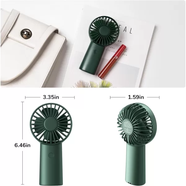 JISULIFE Handheld Fan 4000mAh Small Portable Fan Personal USB Rechargeable Pocket Fan 416H Working Time Battery Operated Hand Fan with 3 Speeds for OutdoorTravel Summer Gift for Women MenGreenGreen