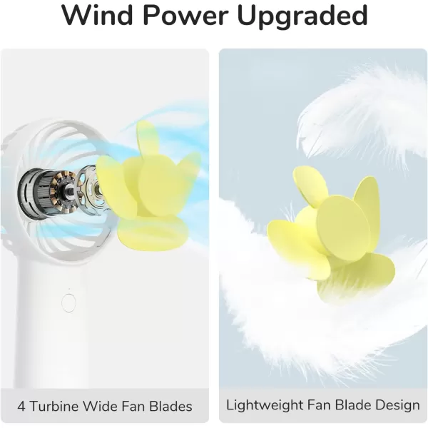 JISULIFE Handheld Fan 4000mAh Small Portable Fan Personal USB Rechargeable Pocket Fan 416H Working Time Battery Operated Hand Fan with 3 Speeds for OutdoorTravel Summer Gift for Women MenGreenWhite