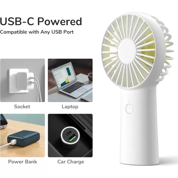 JISULIFE Handheld Fan 4000mAh Small Portable Fan Personal USB Rechargeable Pocket Fan 416H Working Time Battery Operated Hand Fan with 3 Speeds for OutdoorTravel Summer Gift for Women MenGreenWhite