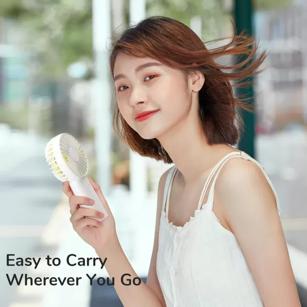 JISULIFE Handheld Fan 4000mAh Small Portable Fan Personal USB Rechargeable Pocket Fan 416H Working Time Battery Operated Hand Fan with 3 Speeds for OutdoorTravel Summer Gift for Women MenGreenWhite