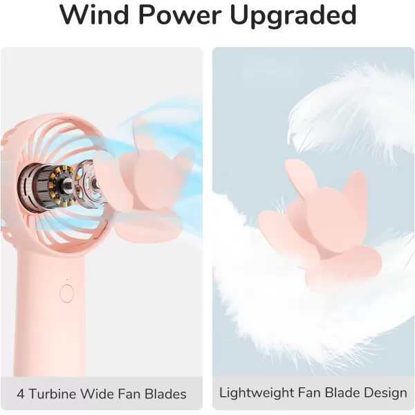 JISULIFE Handheld Fan 4000mAh Small Portable Fan Personal USB Rechargeable Pocket Fan 416H Working Time Battery Operated Hand Fan with 3 Speeds for OutdoorTravel Summer Gift for Women MenGreenPink