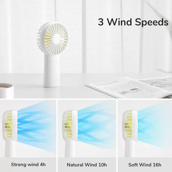 JISULIFE Handheld Fan 4000mAh Small Portable Fan Personal USB Rechargeable Pocket Fan 416H Working Time Battery Operated Hand Fan with 3 Speeds for OutdoorTravel Summer Gift for Women MenGreenWhite