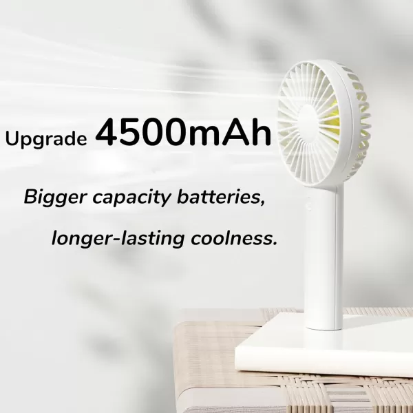 JISULIFE Handheld Fan Portable Small Fan with 3 Speeds USB Rechargeable Hand Fan Personal Fan Battery Operate for Outdoor Indoor Commute Office Travel Gifts BeigeWhite