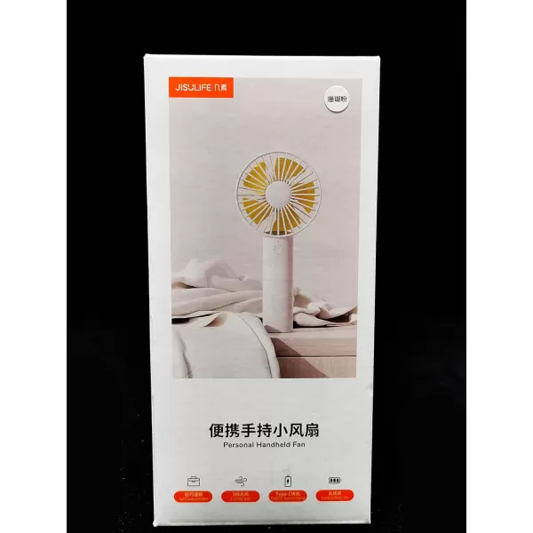 JISULIFE Handheld Fan Portable Small Fan with 3 Speeds USB Rechargeable Hand Fan Personal Fan Battery Operate for Outdoor Indoor Commute Office Travel Gifts BeigePink