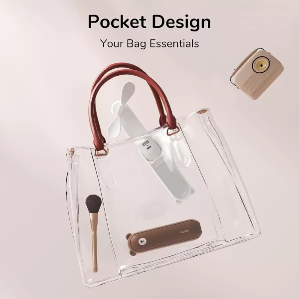 JISULIFE Handheld Mini Fan 3 IN 1 Hand Fan USB Rechargeable Small Pocket Fan 1219 Working Hours with Power Bank Flashlight Portable Fan for TravelSummerConcertsLash Gifts for WomenPinkBrown
