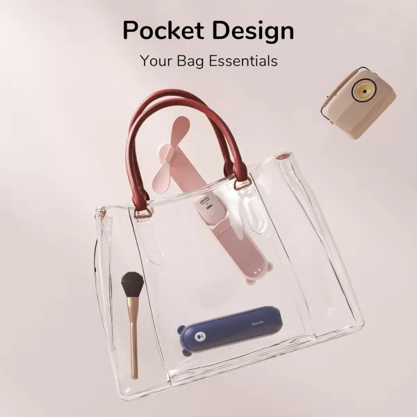 JISULIFE Handheld Mini Fan 3 IN 1 Hand Fan USB Rechargeable Small Pocket Fan 1219 Working Hours with Power Bank Flashlight Portable Fan for TravelSummerConcertsLash Gifts for WomenPinkBlue