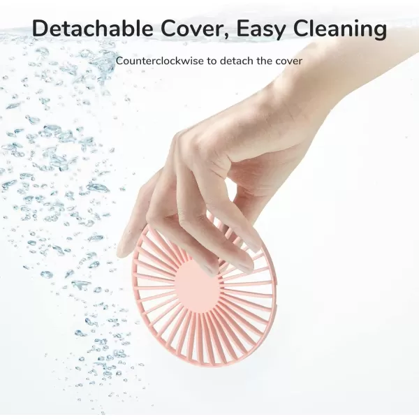 JISULIFE Handheld Portable 20H Max Cooling Time Mini Hand Fan 4000mAh USB Rechargeable Personal Fan Battery Operated Small Fan with 3 Speeds for TravelCommuteMakeupOfficeBluePink