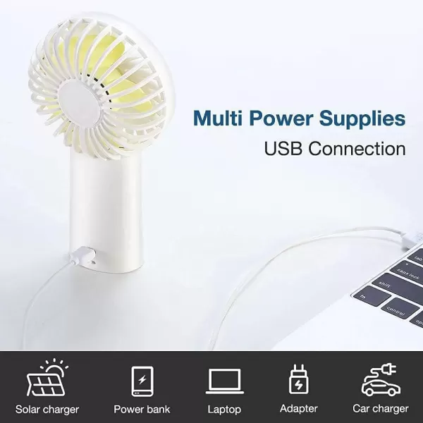JISULIFE Handheld Portable 20H Max Cooling Time Mini Hand Fan 4000mAh USB Rechargeable Personal Fan Battery Operated Small Fan with 3 Speeds for TravelCommuteMakeupOfficeBlueWhite