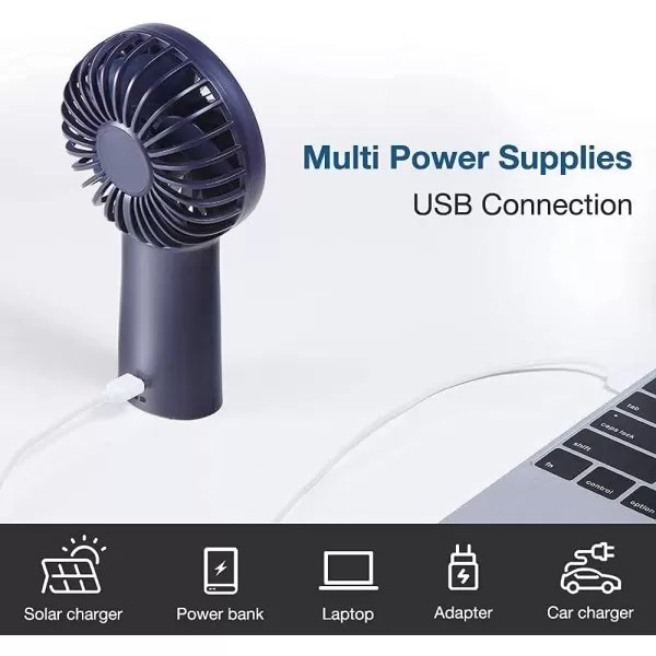 JISULIFE Handheld Portable 20H Max Cooling Time Mini Hand Fan 4000mAh USB Rechargeable Personal Fan Battery Operated Small Fan with 3 Speeds for TravelCommuteMakeupOfficeBlueBlue