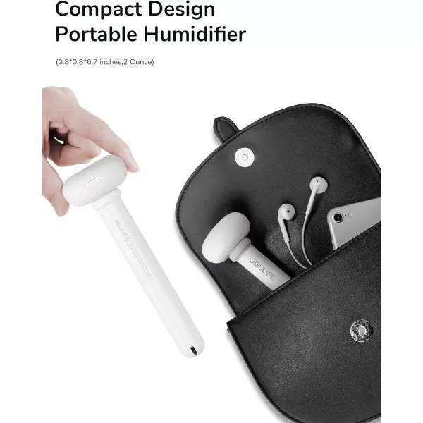 JISULIFE Mini Portable Humidifier Small USB Personal Humidifiers with Ultra Quiet Container Diversity Auto Shut Off Tiny Travel Easy Use Humidifier for Plants Car Office Hotel  White