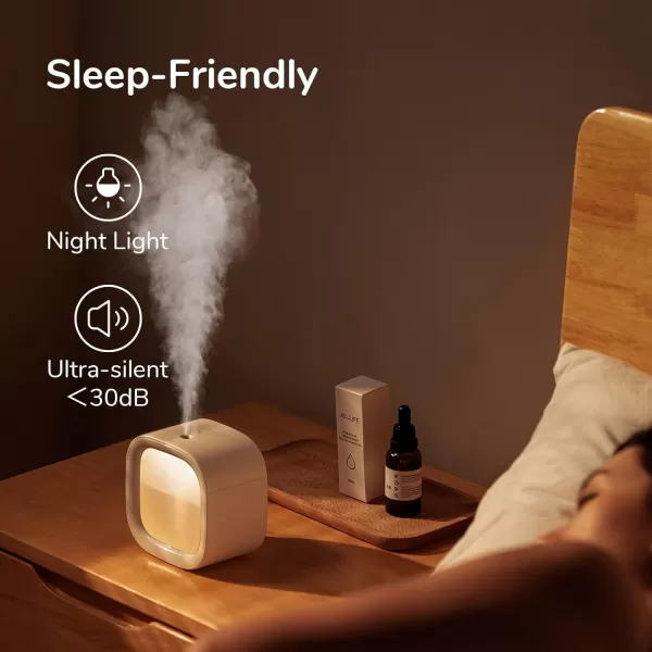 JISULIFE Personal Mini Humidifier Rechargeable Night Light Small Humidifier Wireless 280ml Air Humidifiers for Baby Quiet Portable Desk Humidifier Easy Clean for Plant Office Travel  WhiteBeige