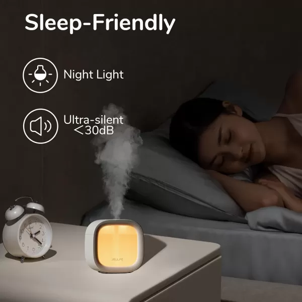 JISULIFE Personal Mini Humidifier Rechargeable Night Light Small Humidifier Wireless 280ml Air Humidifiers for Baby Quiet Portable Desk Humidifier Easy Clean for Plant Office Travel  WhiteWhite