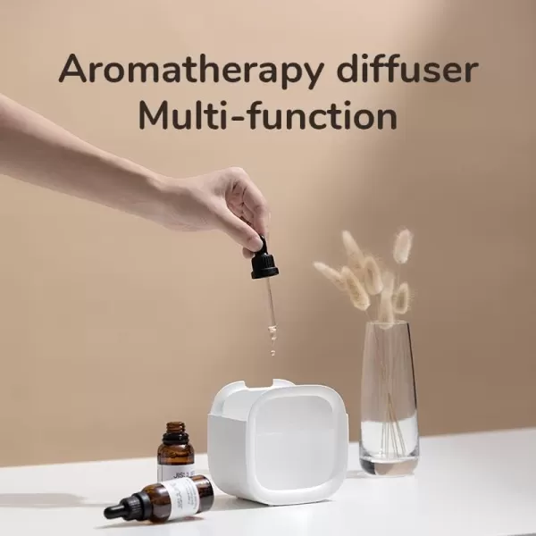JISULIFE Personal Mini Humidifier Rechargeable Night Light Small Humidifier Wireless 280ml Air Humidifiers for Baby Quiet Portable Desk Humidifier Easy Clean for Plant Office Travel  WhiteSilver