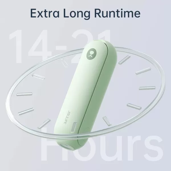 JISULIFE Portable Handheld Fan Mini Rechargeable Hand Fan Small Battery Operated 1421hrs Personal USB Foldable Fan Pocket Fan with Power Bank Flashlight Gifts for WomenGirlsFriends  BlueMint Green