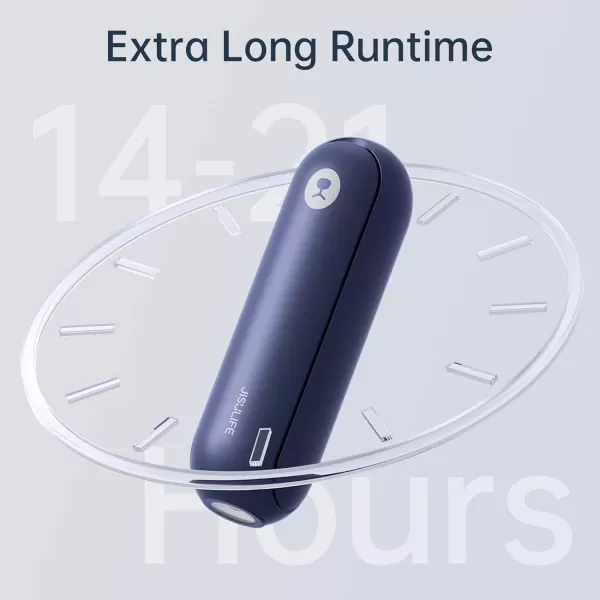 JISULIFE Portable Handheld Fan Mini Rechargeable Hand Fan Small Battery Operated 1421hrs Personal USB Foldable Fan Pocket Fan with Power Bank Flashlight Gifts for WomenGirlsFriends  BlueBlue