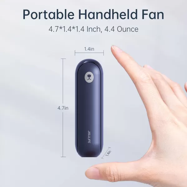 JISULIFE Portable Handheld Fan Mini Rechargeable Hand Fan Small Battery Operated 1421hrs Personal USB Foldable Fan Pocket Fan with Power Bank Flashlight Gifts for WomenGirlsFriends  BlueBlue