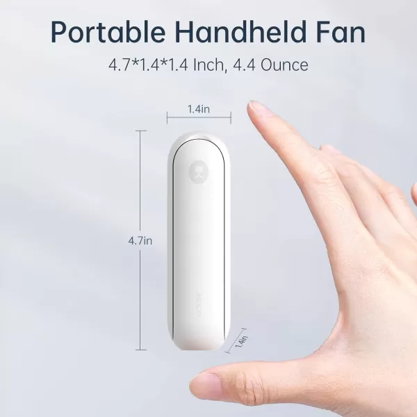 JISULIFE Portable Handheld Fan Mini Rechargeable Hand Fan Small Battery Operated 1421hrs Personal USB Foldable Fan Pocket Fan with Power Bank Flashlight Gifts for WomenGirlsFriends  BlueWhite