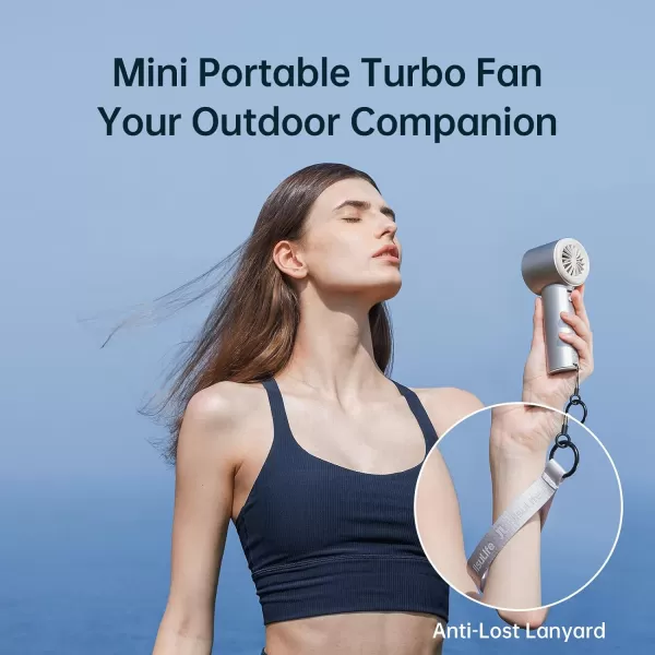 JISULIFE Portable Handheld FanSpeed1100 Adjustable Turbo Mini Fan5000mAh Battery Rechargeable Personal Fan with Metal BodyDigital DisplayGifts for Women Men TravelCampingOutdoorGreyBrown