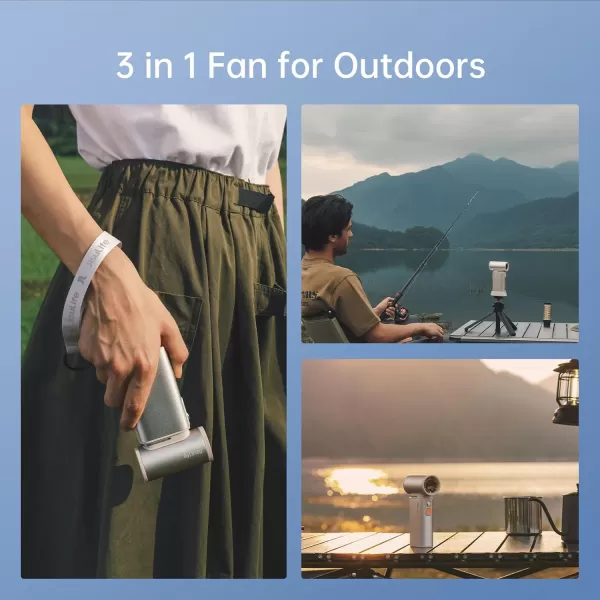 JISULIFE Portable Handheld Turbo Fan 100 Speeds Adjustable Mini Personal Fan 9000mAh USB Rechargeable Fan Battery Operated LED Display Metal Shell with Accessories Gifts for Men Women Travel GreyBrown